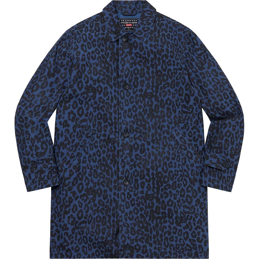 Details on Supreme HYSTERIC GLAMOUR Leopard Trench Blue from spring summer
                                                    2021 (Price is $298)