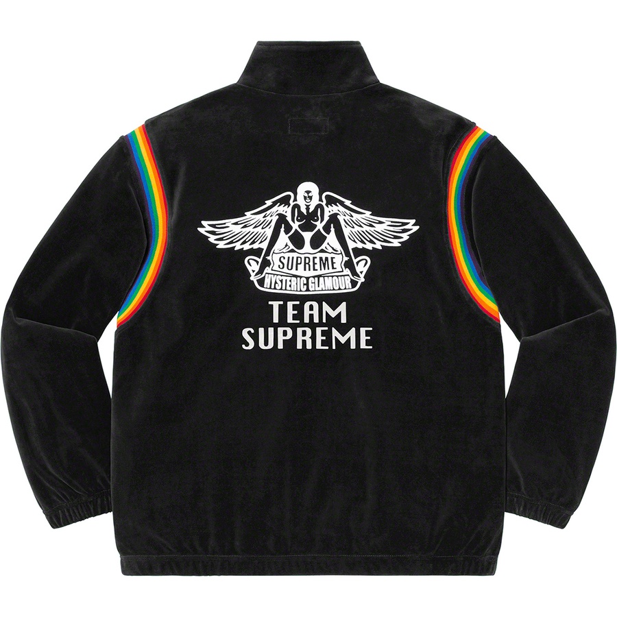 Details on Supreme HYSTERIC GLAMOUR Velour Track Jacket Black from spring summer
                                                    2021 (Price is $158)