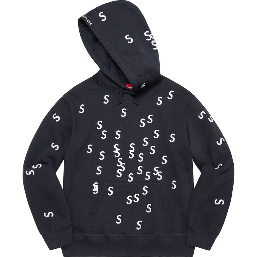 Details on Embroidered S Hooded Sweatshirt Navy from spring summer
                                                    2021 (Price is $158)