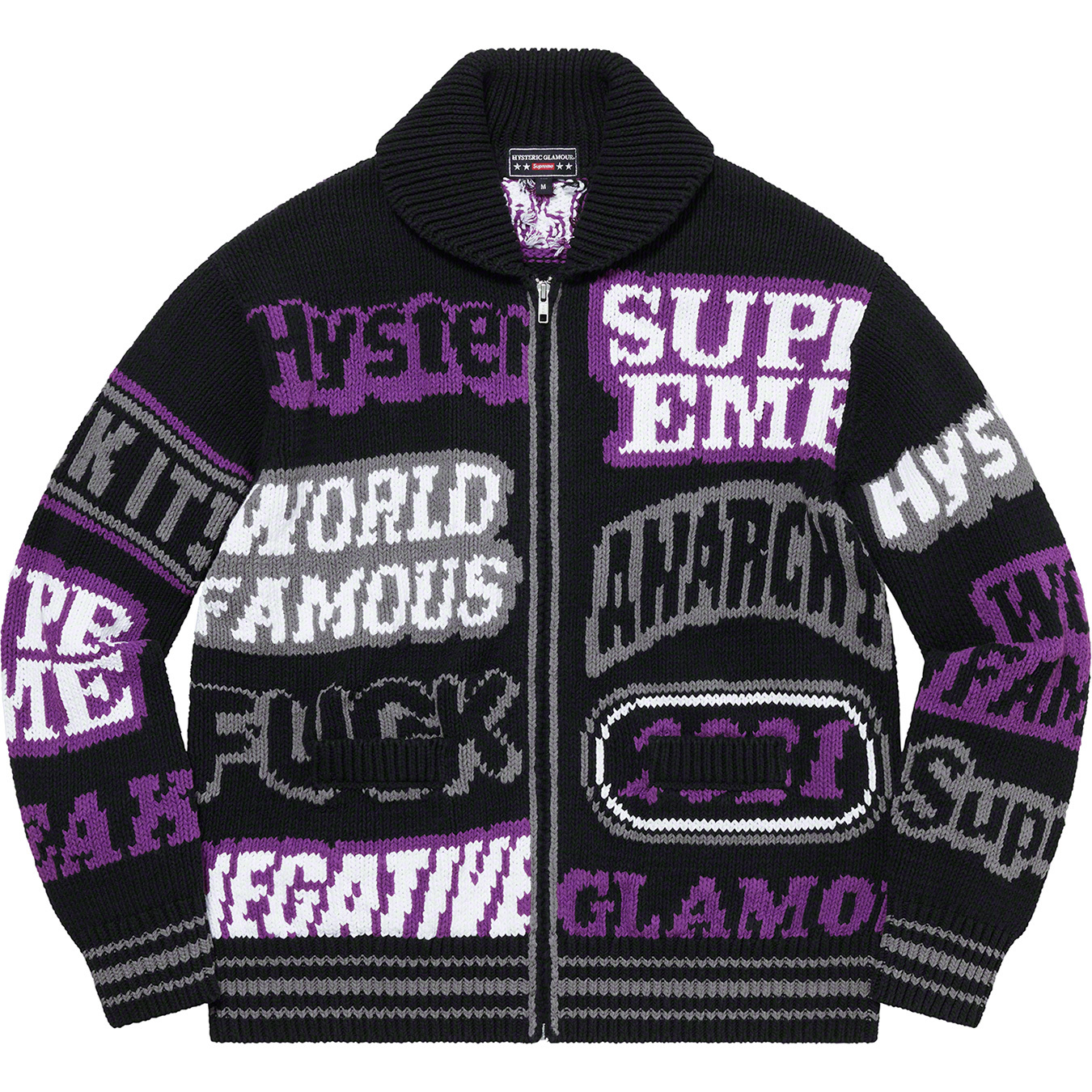 HYSTERIC GLAMOUR Logos Zip Up Sweater - spring summer 2021 - Supreme