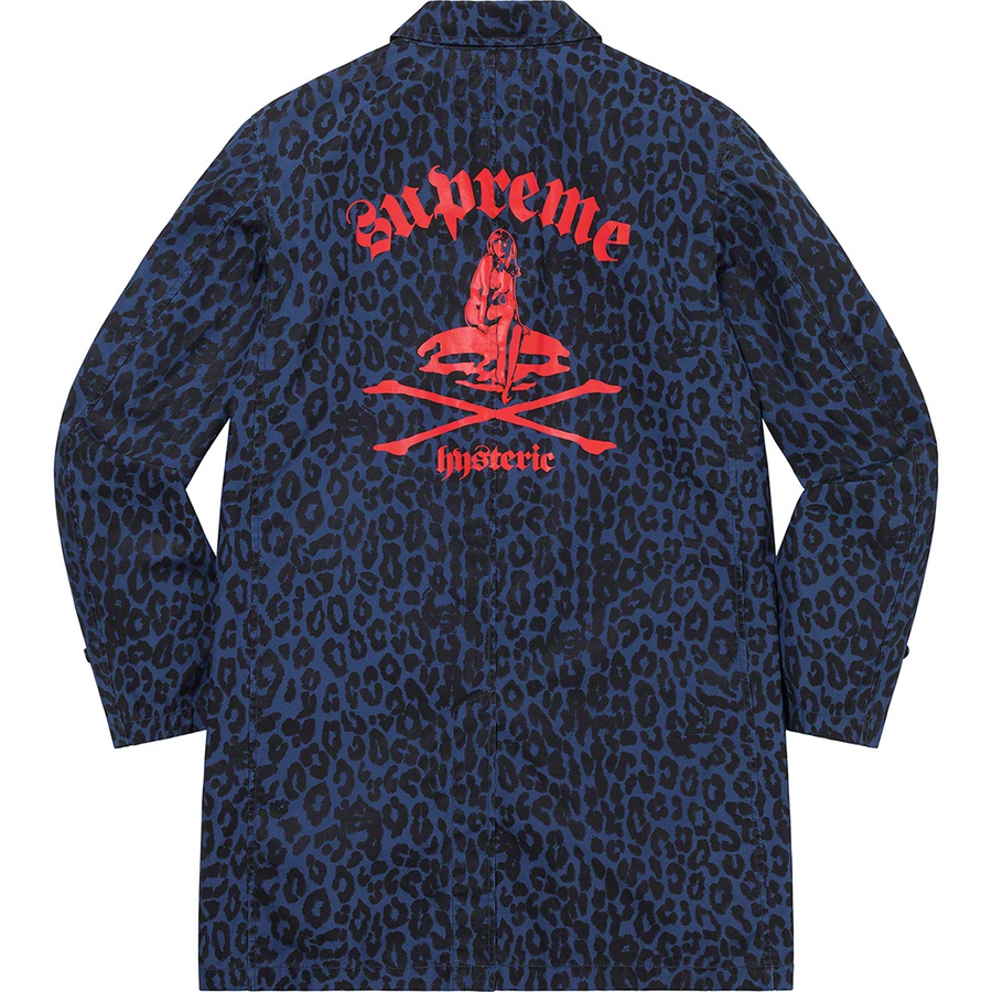 Details on Supreme HYSTERIC GLAMOUR Leopard Trench Blue from spring summer
                                                    2021 (Price is $298)
