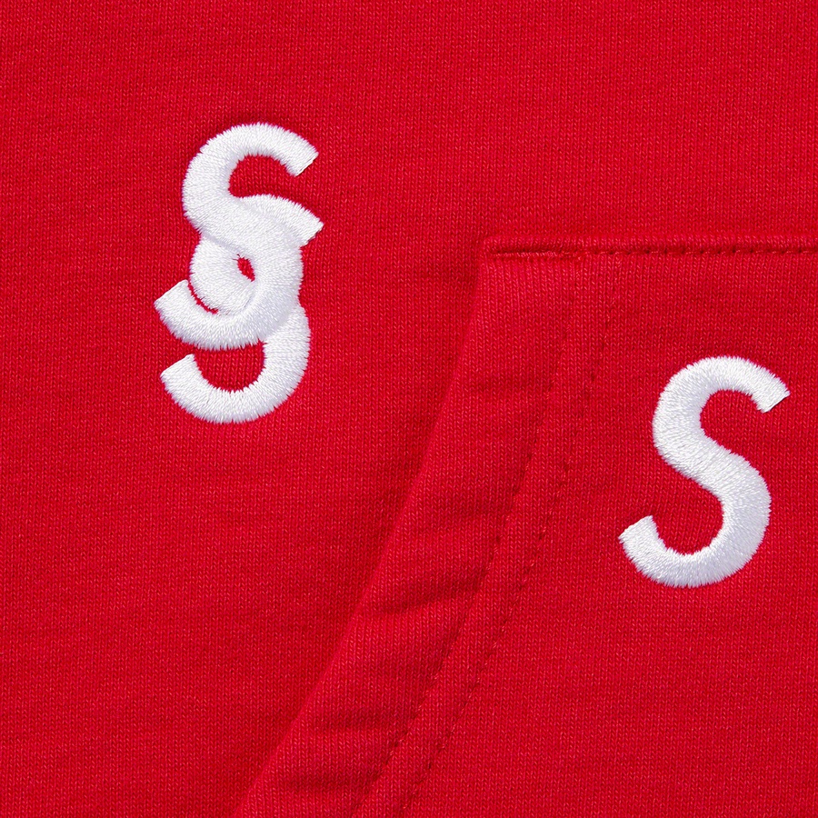 Details on Embroidered S Hooded Sweatshirt Red from spring summer
                                                    2021 (Price is $158)