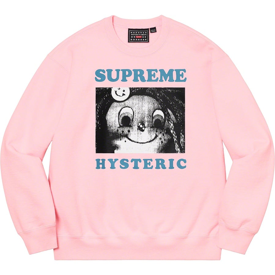 Details on Supreme HYSTERIC GLAMOUR Crewneck Light Pink from spring summer
                                                    2021 (Price is $158)