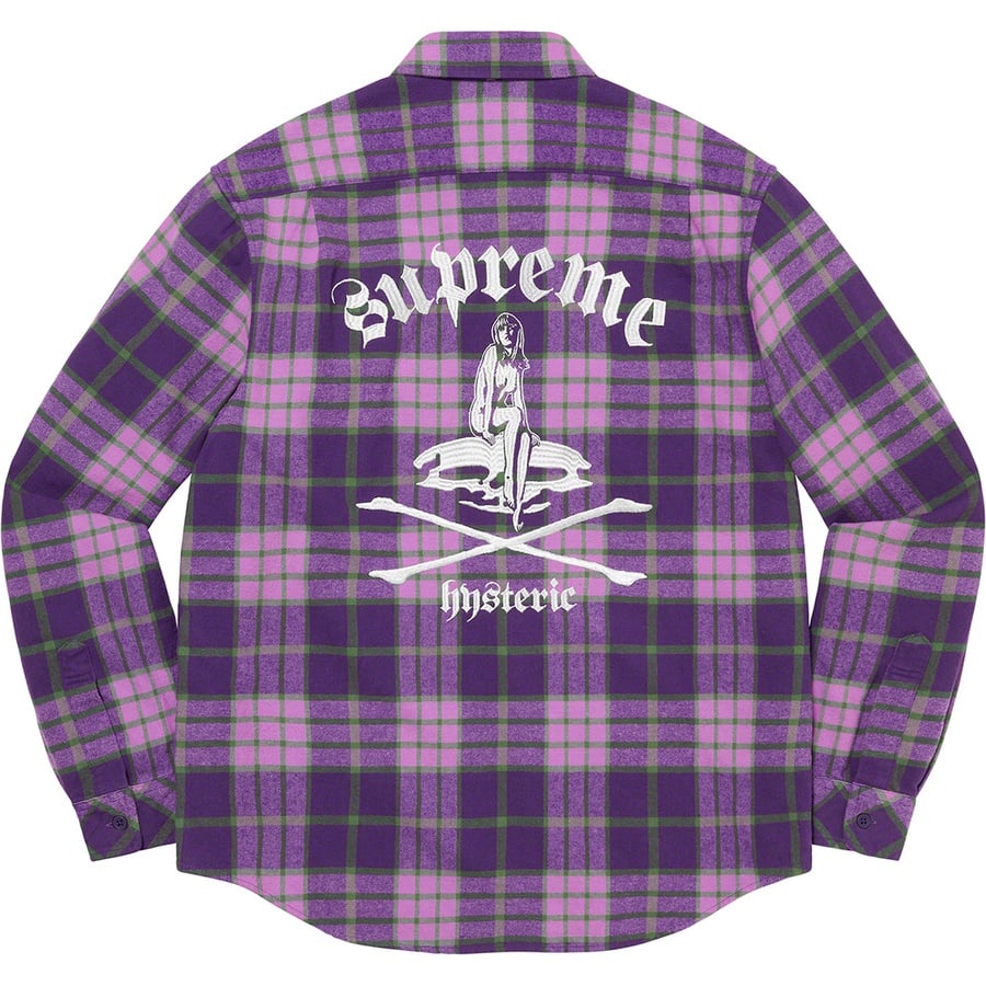Details on Supreme HYSTERIC GLAMOUR Plaid Flannel Shirt Purple from spring summer
                                                    2021 (Price is $158)