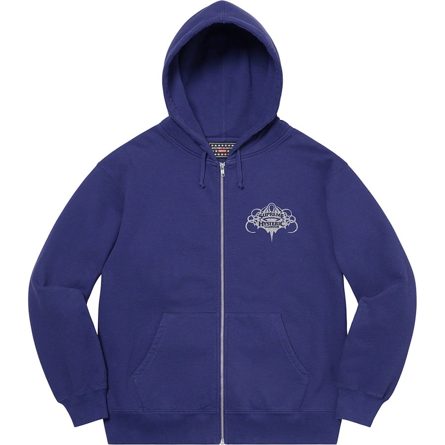 Details on Supreme HYSTERIC GLAMOUR Zip Up Hooded Sweatshirt Washed Navy from spring summer
                                                    2021 (Price is $178)