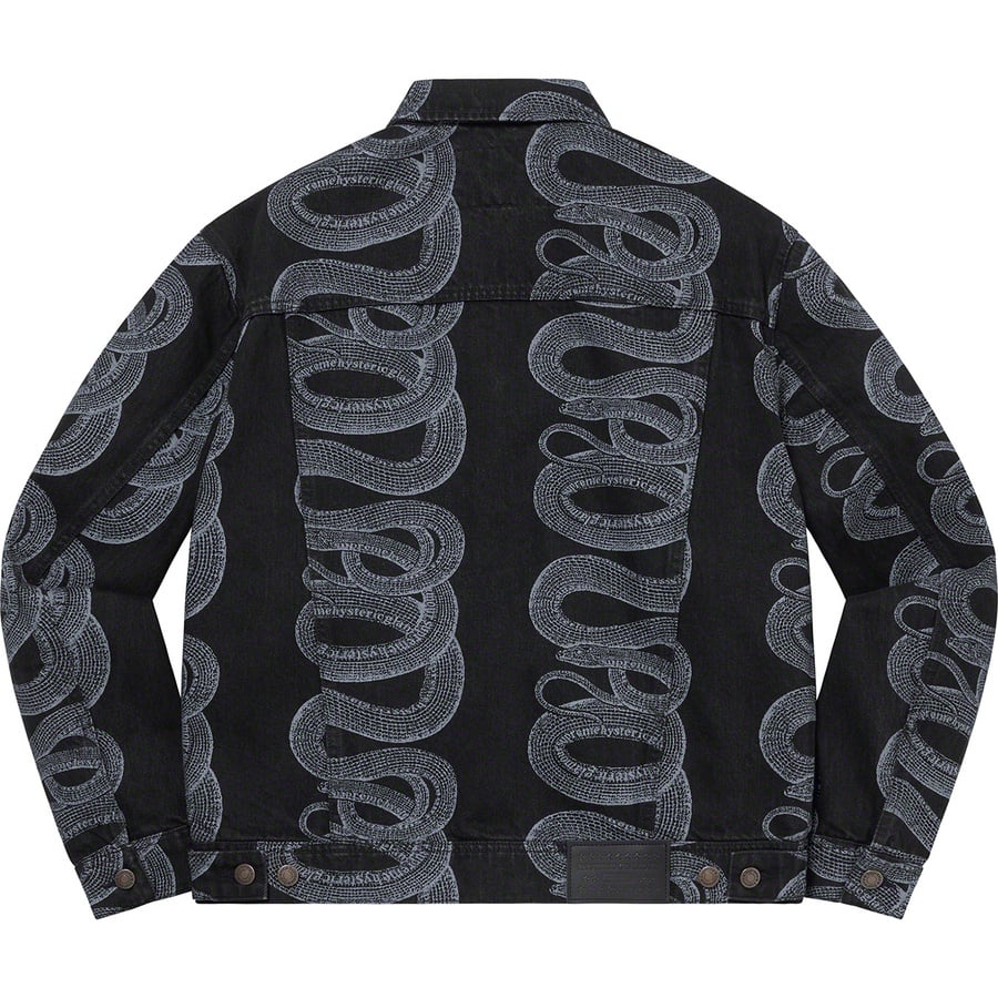 Details on Supreme HYSTERIC GLAMOUR Snake Denim Trucker Jacket Black from spring summer
                                                    2021 (Price is $248)