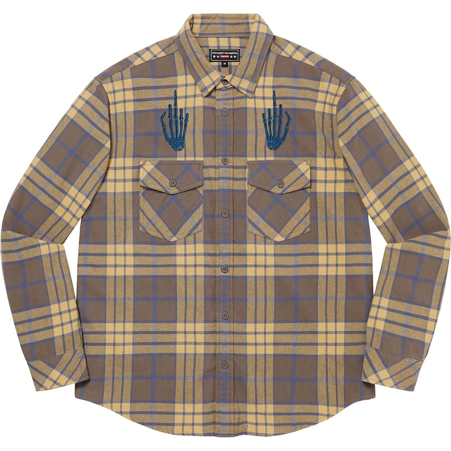 Details on Supreme HYSTERIC GLAMOUR Plaid Flannel Shirt Brown from spring summer
                                                    2021 (Price is $158)