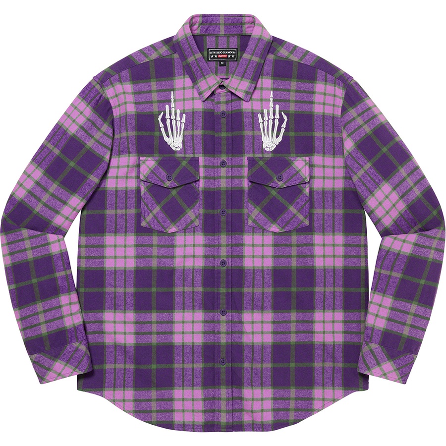 Details on Supreme HYSTERIC GLAMOUR Plaid Flannel Shirt Purple from spring summer
                                                    2021 (Price is $158)