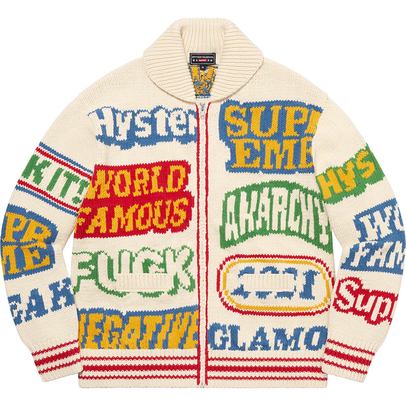 HYSTERIC GLAMOUR Logos Zip Up Sweater - spring summer 2021 - Supreme