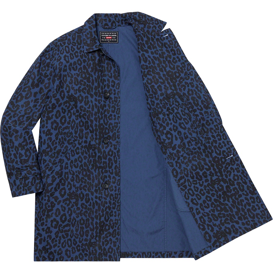 Details on Supreme HYSTERIC GLAMOUR Leopard Trench Blue from spring summer
                                                    2021 (Price is $298)