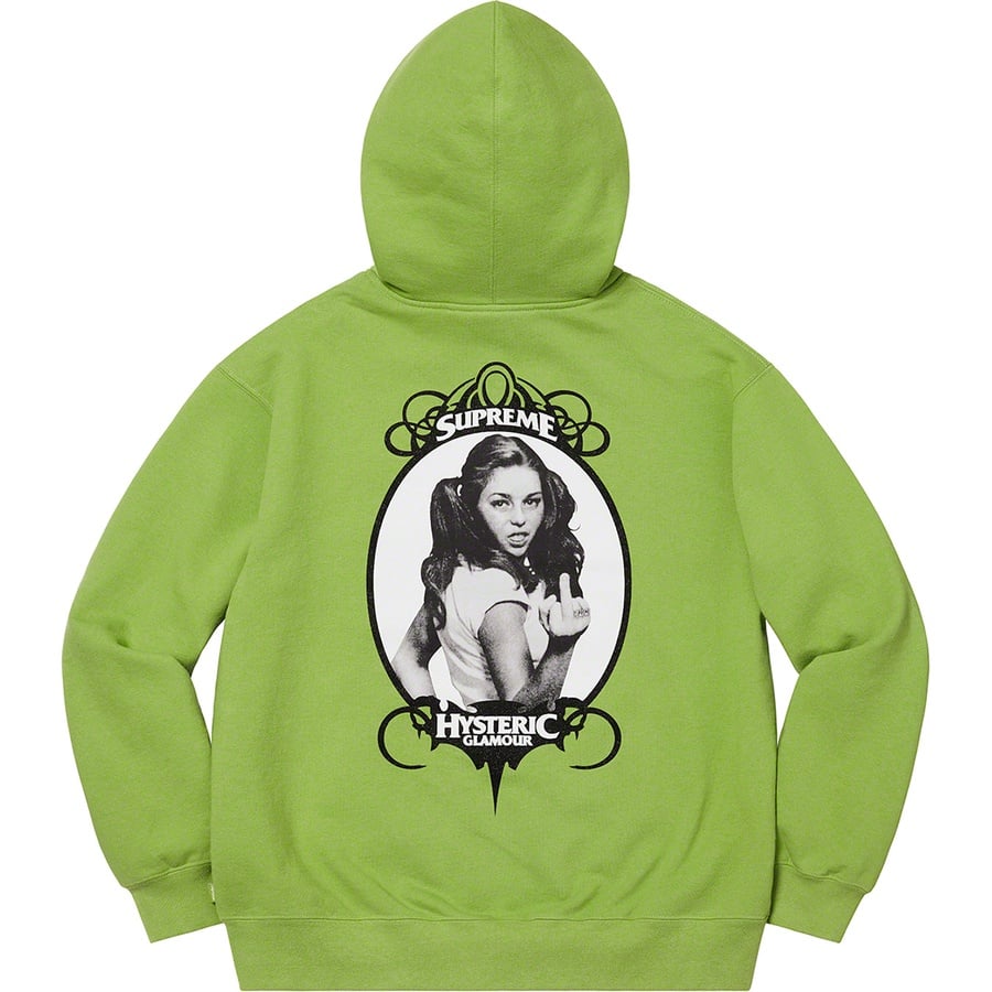 Details on Supreme HYSTERIC GLAMOUR Zip Up Hooded Sweatshirt Lime from spring summer
                                                    2021 (Price is $178)