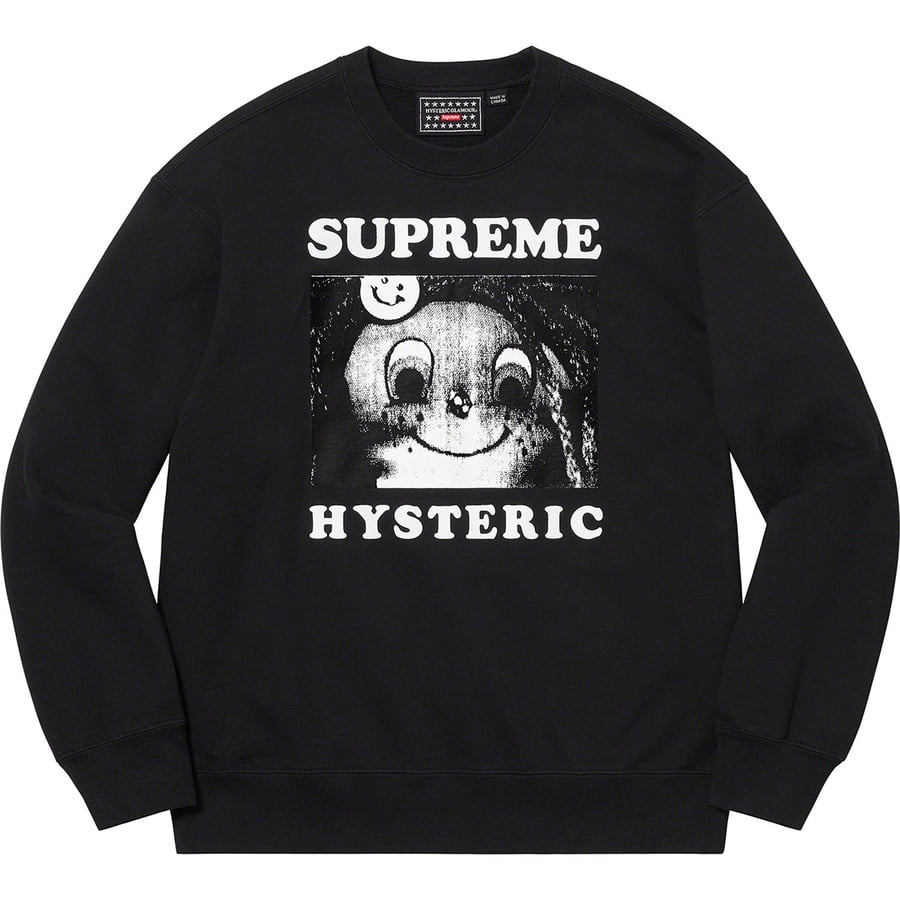 Details on Supreme HYSTERIC GLAMOUR Crewneck Black from spring summer
                                                    2021 (Price is $158)