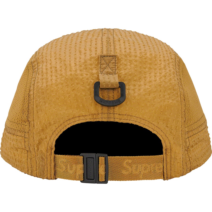 Details on Mesh Seersucker Camp Cap Tan from spring summer
                                                    2021 (Price is $48)