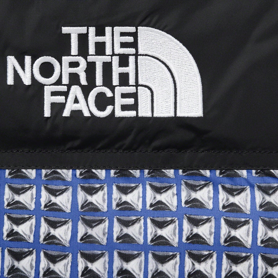 Details on Supreme The North Face Studded Nuptse Jacket Royal from spring summer
                                                    2021 (Price is $398)