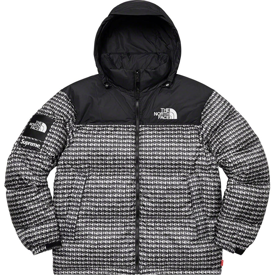 Details on Supreme The North Face Studded Nuptse Jacket Black from spring summer
                                                    2021 (Price is $398)