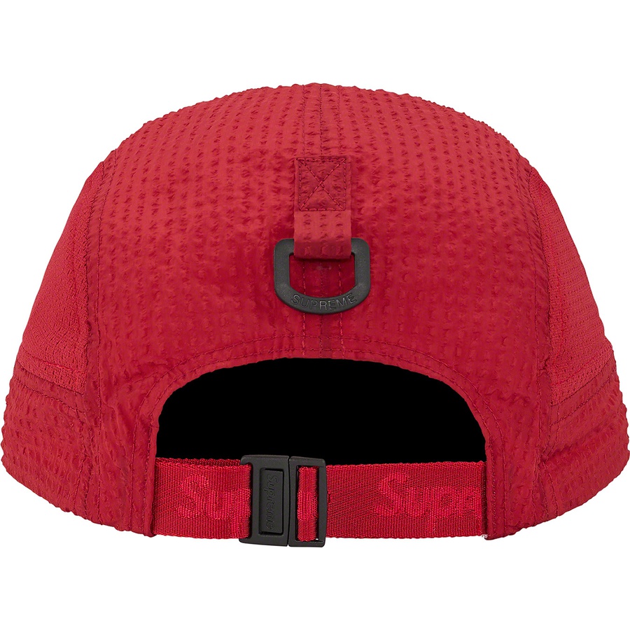 Details on Mesh Seersucker Camp Cap Red from spring summer
                                                    2021 (Price is $48)