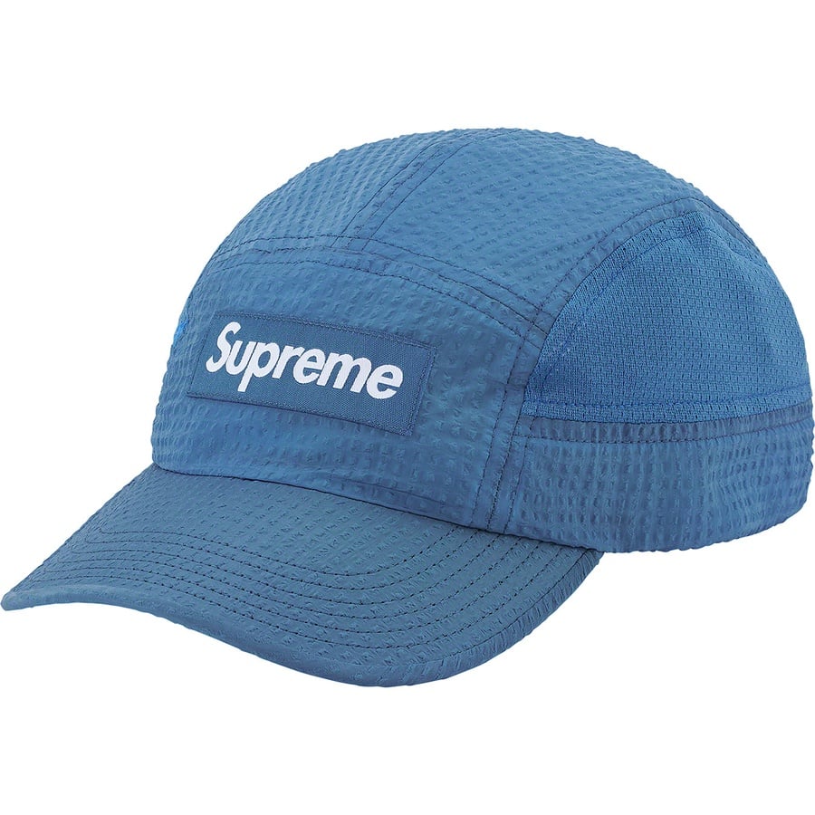 Details on Mesh Seersucker Camp Cap Blue from spring summer
                                                    2021 (Price is $48)