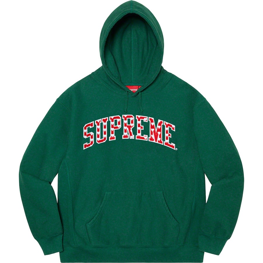 Details on Hearts Arc Hooded Sweatshirt Dark Green from spring summer
                                                    2021 (Price is $168)