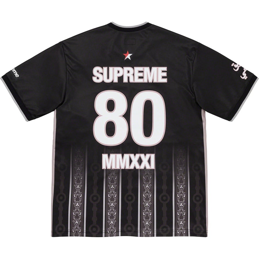 Details on Arabic Logo Soccer Jersey Black from spring summer
                                                    2021 (Price is $98)