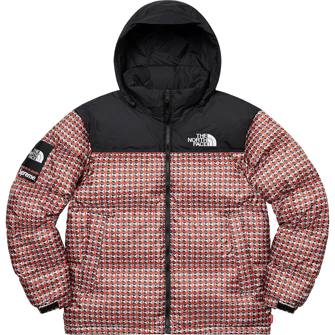 Supreme The North Face Logo Hooded Fleece Jacket Red