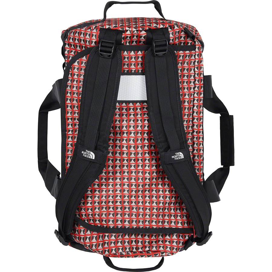 Details on Supreme The North Face Studded Small Base Camp Duffle Bag Red from spring summer
                                                    2021 (Price is $168)
