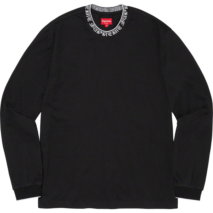 Supreme Old English Collar Logo L S Top (SS21) - Black - $88