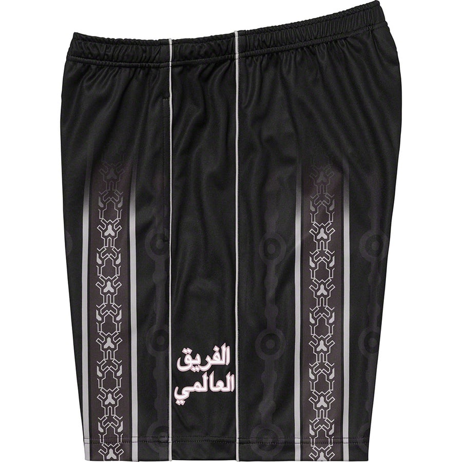 Details on Arabic Logo Soccer Short Black from spring summer
                                                    2021 (Price is $98)