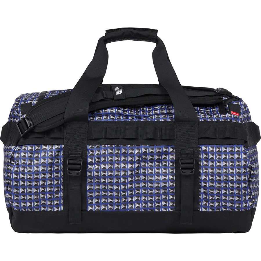 Details on Supreme The North Face Studded Small Base Camp Duffle Bag Royal from spring summer
                                                    2021 (Price is $168)