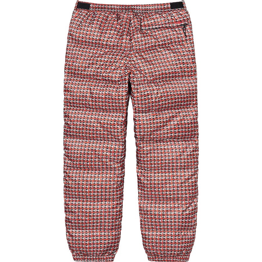 Details on Supreme The North Face Studded Nuptse Pant Red from spring summer
                                                    2021 (Price is $228)