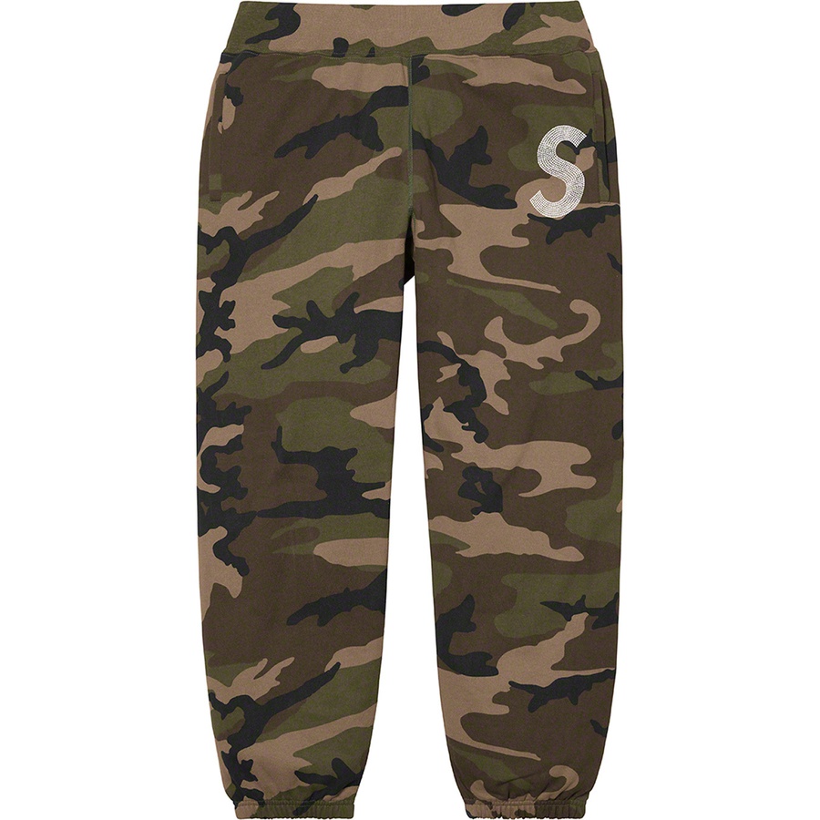 Details on Swarovski S Logo Sweatpant Woodland Camo from spring summer
                                                    2021 (Price is $298)