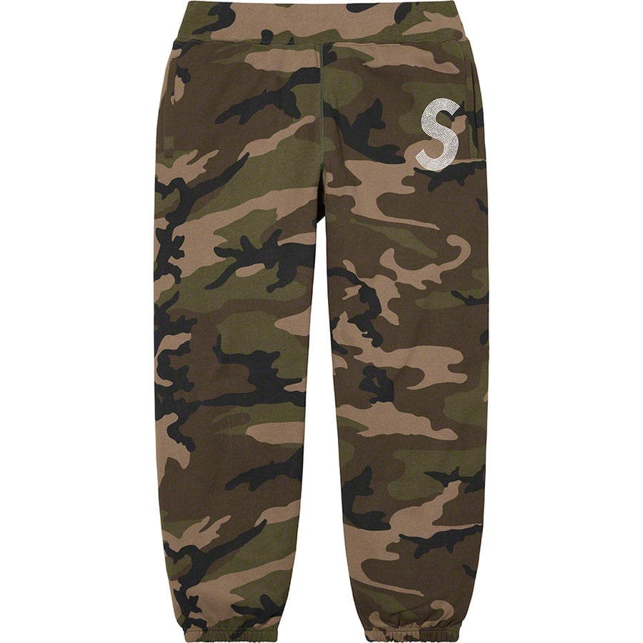 Details on Swarovski S Logo Sweatpant Woodland Camo from spring summer
                                                    2021 (Price is $298)