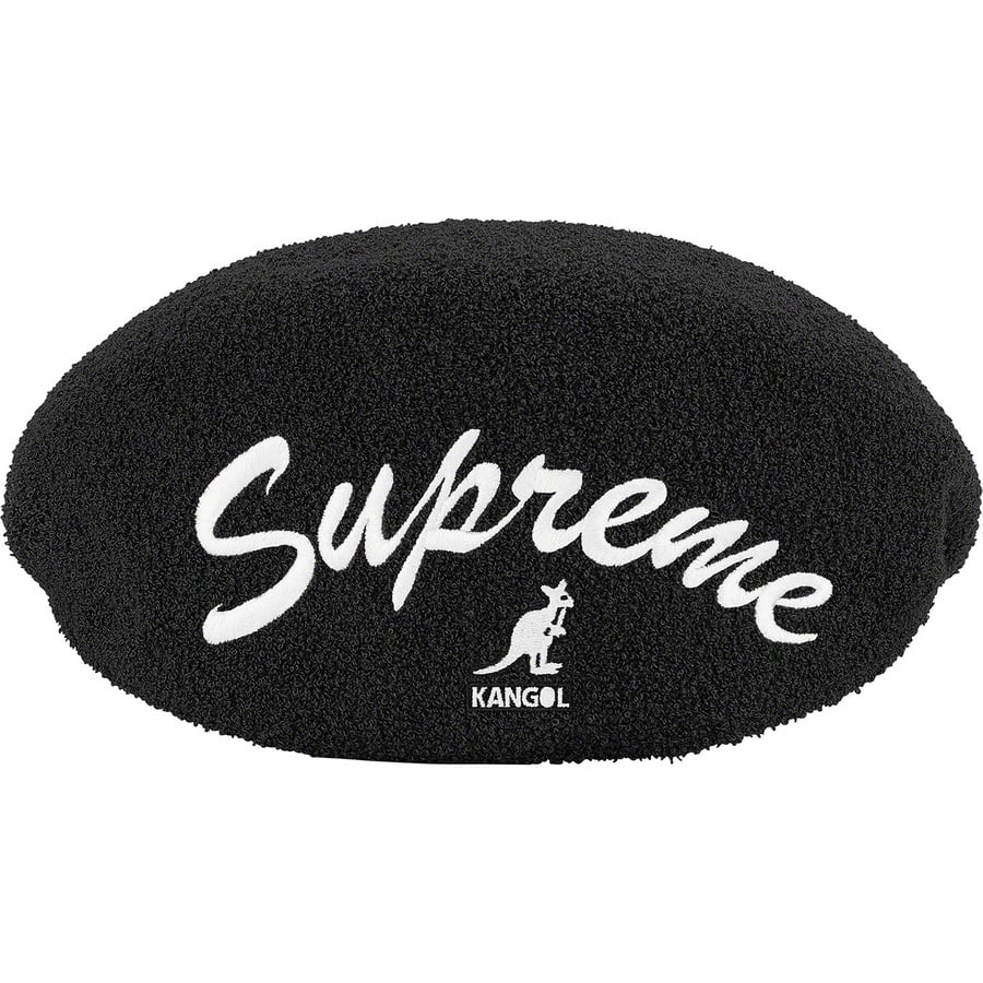 Details on Supreme Kangol Bermuda 504 Hat Black from spring summer
                                                    2021 (Price is $68)