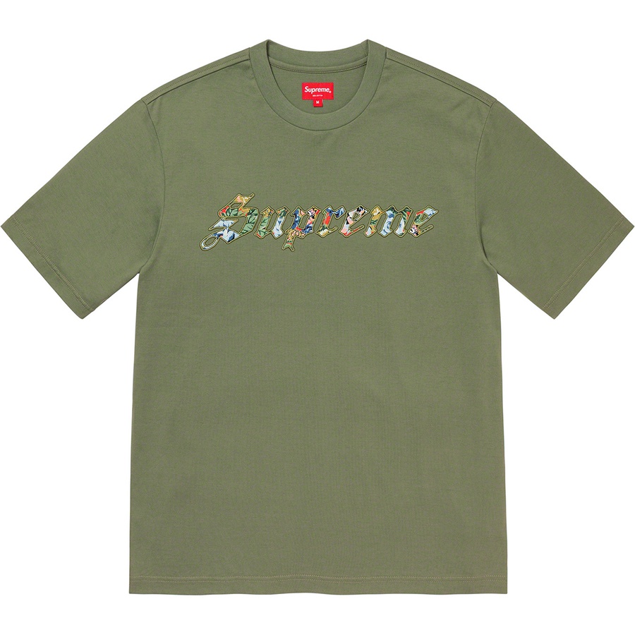 Supreme Floral Appliqué S S Top (SS21) - Olive - $78