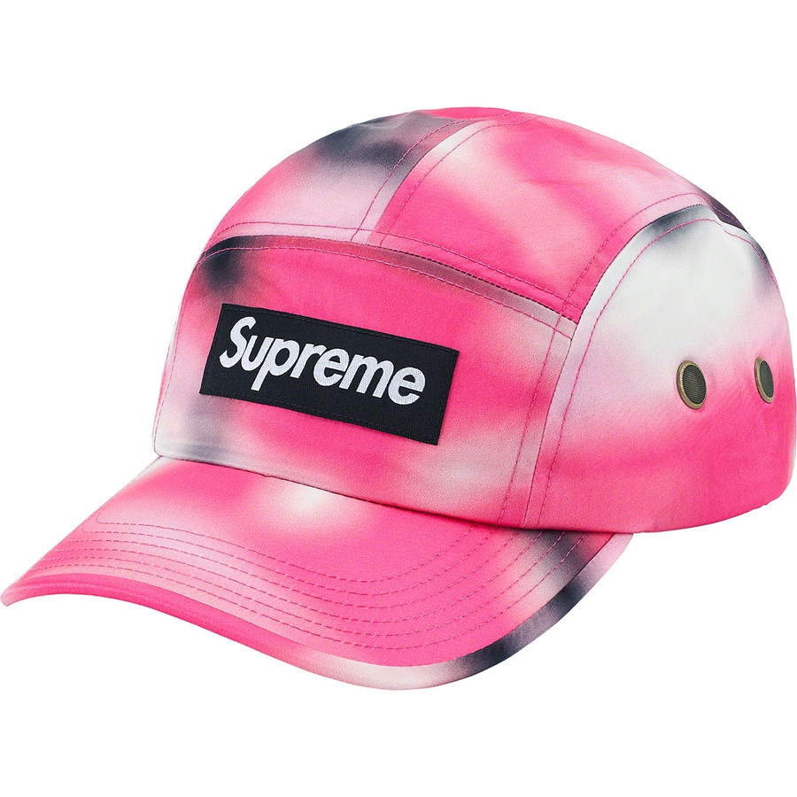 Details on Washed Satin Camo Camp Cap Pink Camo from spring summer
                                                    2021 (Price is $54)