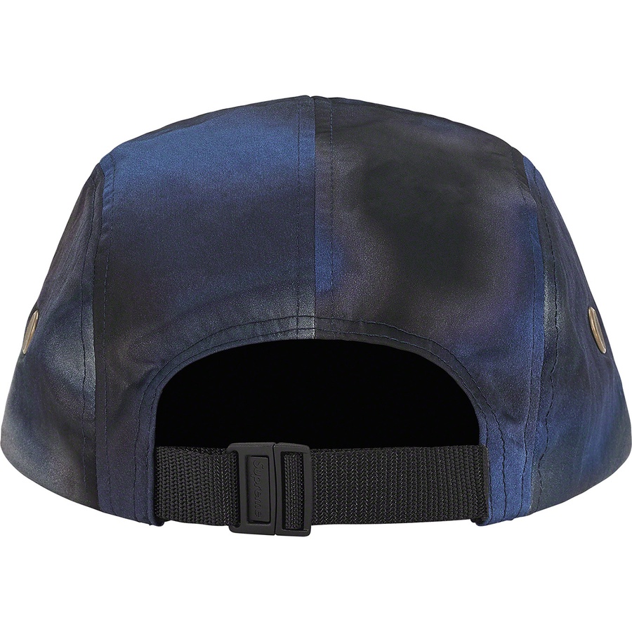 Details on Washed Satin Camo Camp Cap Blue Camo from spring summer 2021 (Price is $54)