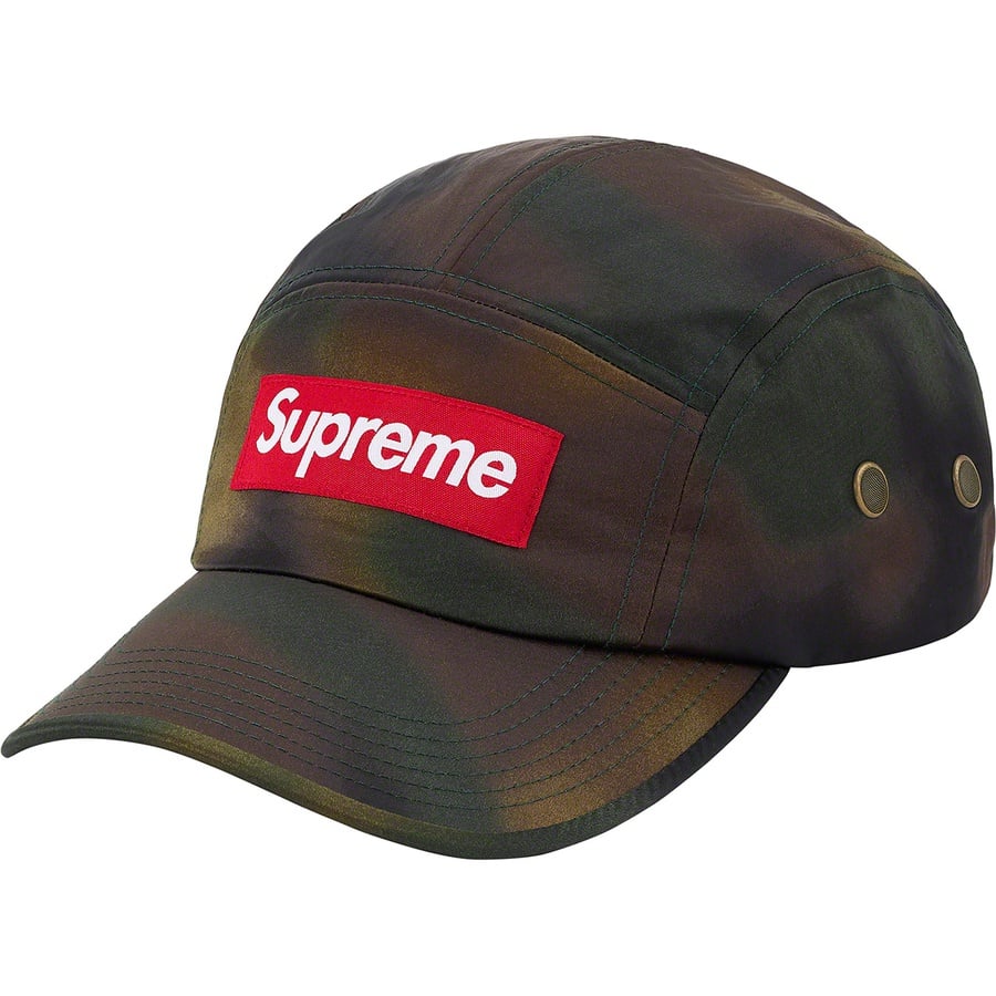 Details on Washed Satin Camo Camp Cap Woodland Camo from spring summer
                                                    2021 (Price is $54)