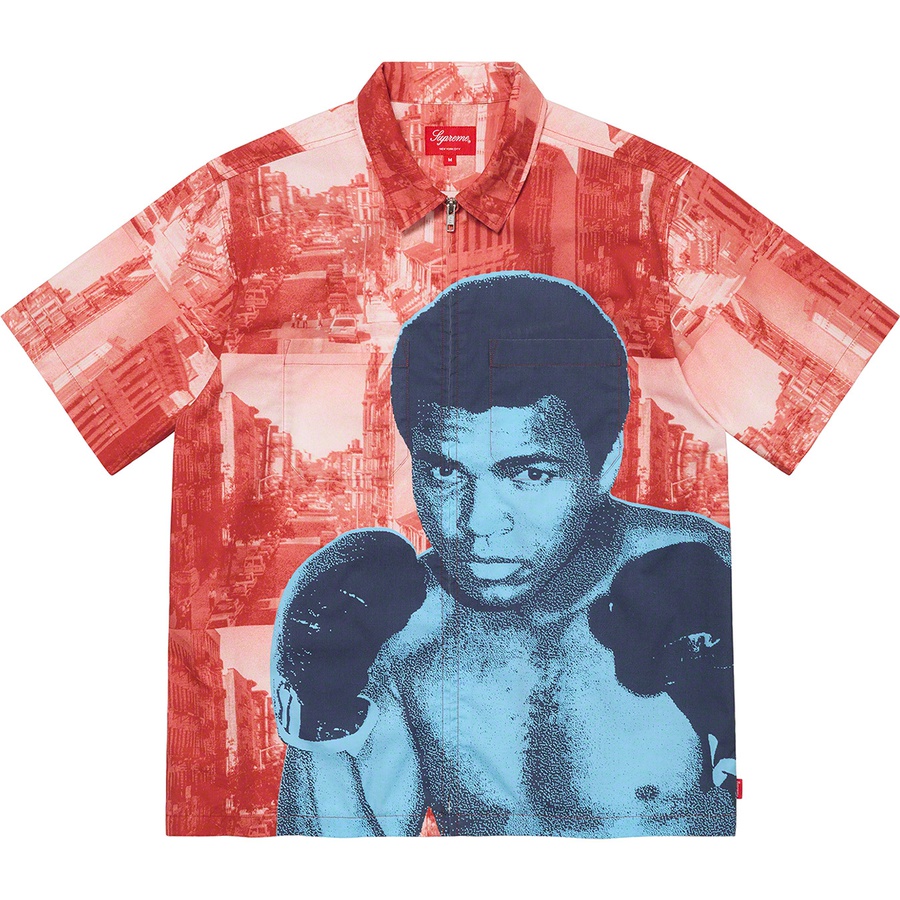 Supreme Muhammad Ali Zip Up S S Shirt (SS21) - Red - $158