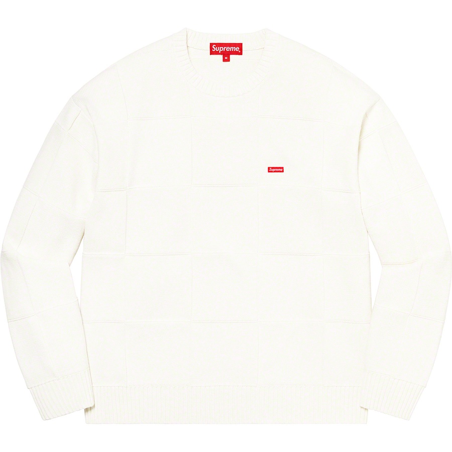 Details on Tonal Checkerboard Small Box Sweater White from spring summer
                                                    2021 (Price is $138)