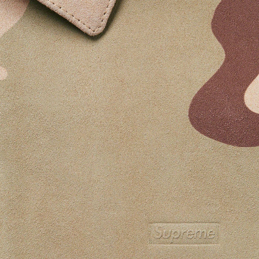 Details on Suede Harrington Jacket Desert Camo from spring summer
                                                    2021 (Price is $498)