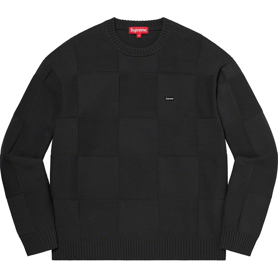 Details on Tonal Checkerboard Small Box Sweater Black from spring summer
                                                    2021 (Price is $138)