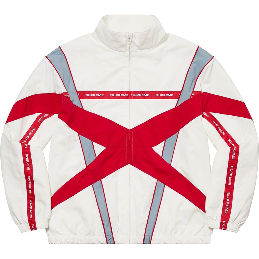 Details on Cross Paneled Track Jacket White from spring summer
                                                    2021 (Price is $168)