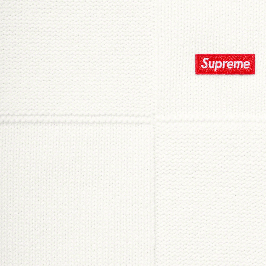 Details on Tonal Checkerboard Small Box Sweater White from spring summer 2021 (Price is $138)