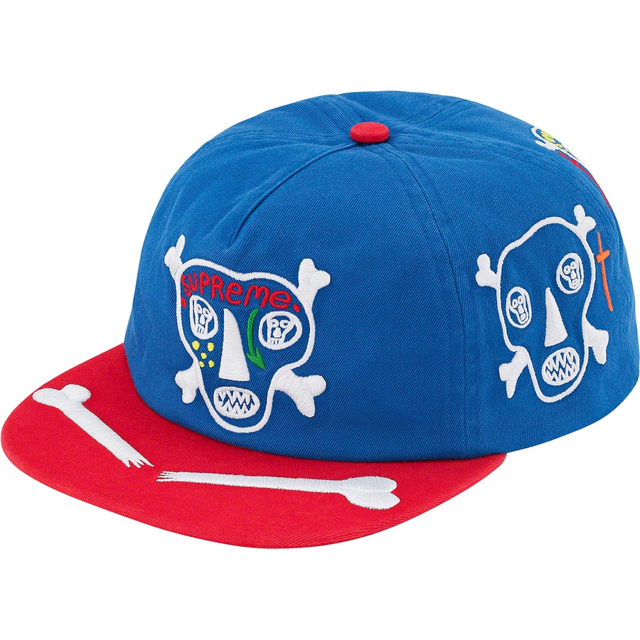 Details on Clayton Patterson Supreme Skulls 5-Panel Royal from spring summer 2021 (Price is $48)