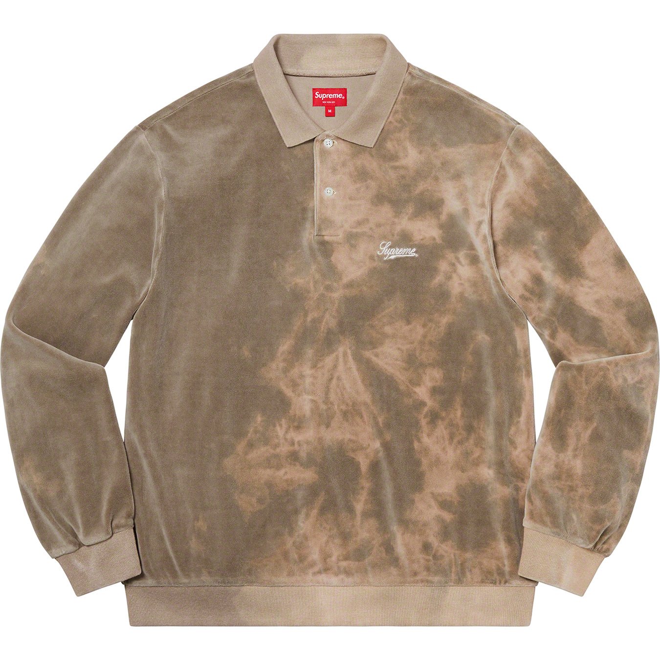 Bleached Velour L S Polo - spring summer 2021 - Supreme