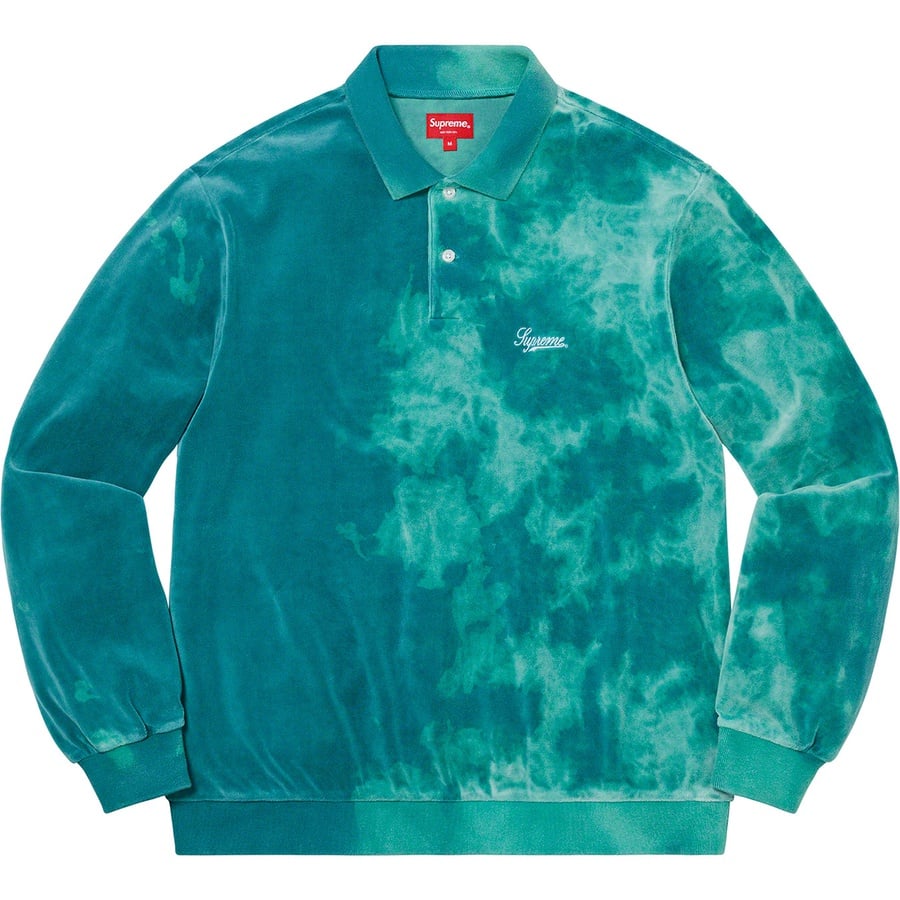 Details on Bleached Velour L S Polo Aqua from spring summer
                                                    2021 (Price is $118)
