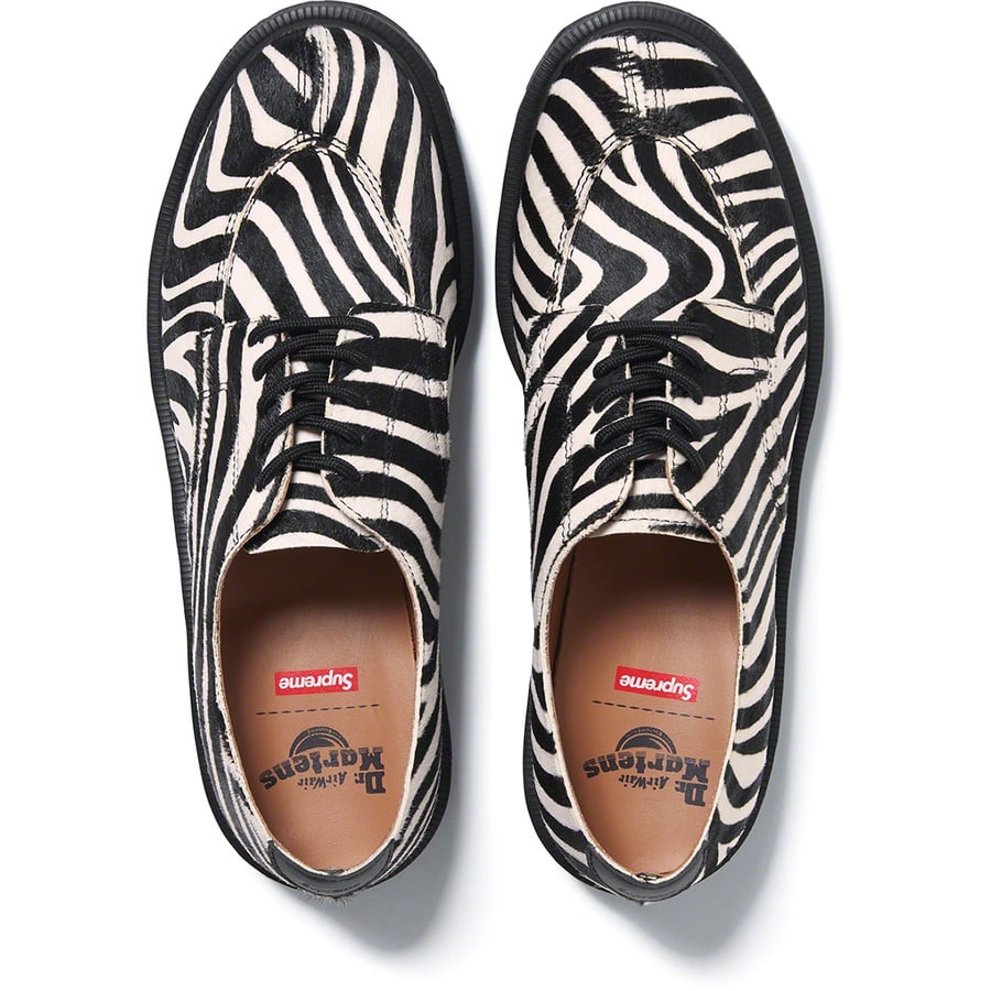 Details on Supreme Dr. Martens Split Toe 5-Eye Shoe Zebra from spring summer
                                                    2021 (Price is $178)