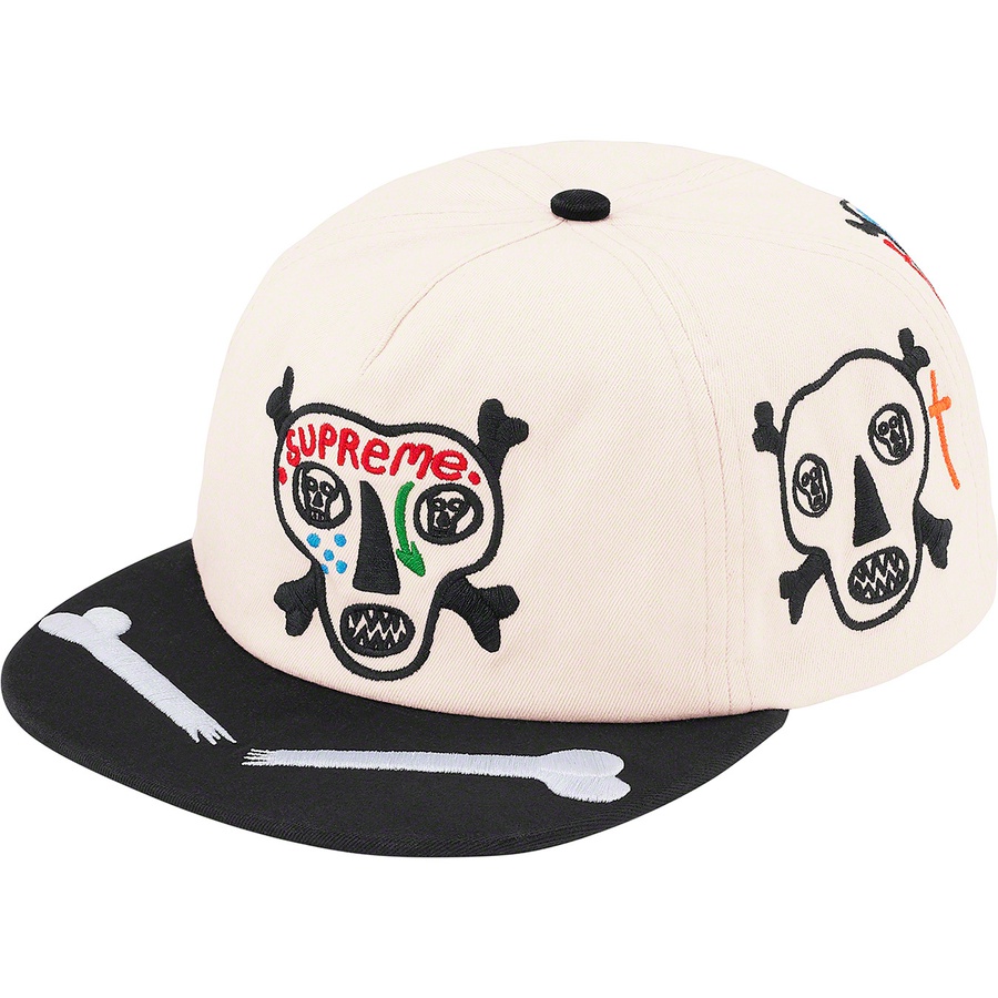 Details on Clayton Patterson Supreme Skulls 5-Panel Stone from spring summer 2021 (Price is $48)