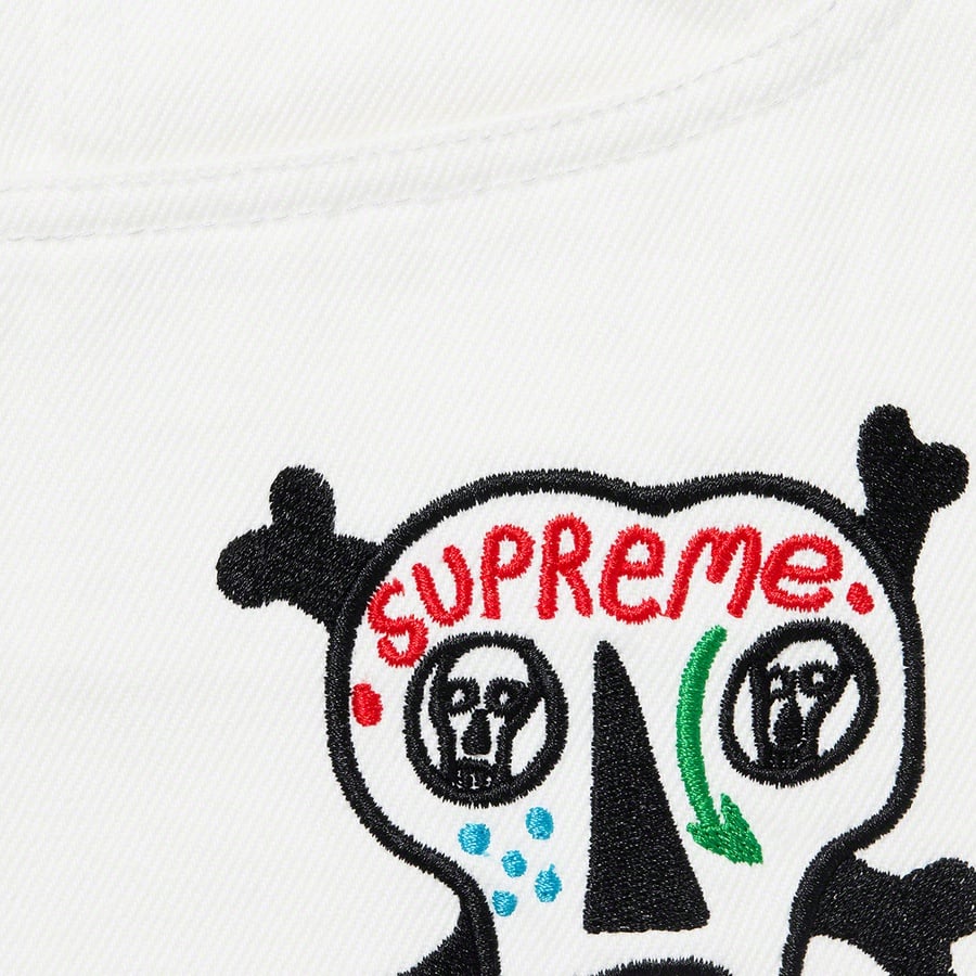 Details on Clayton Patterson Supreme Skulls Embroidered Regular Jean White from spring summer
                                                    2021 (Price is $198)