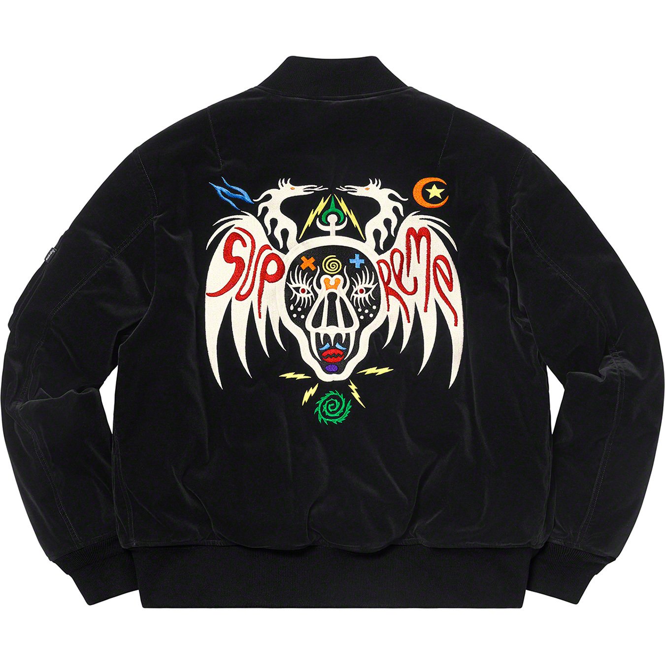 Clayton Patterson Skulls Embroidered Velvet MA-1 - spring summer