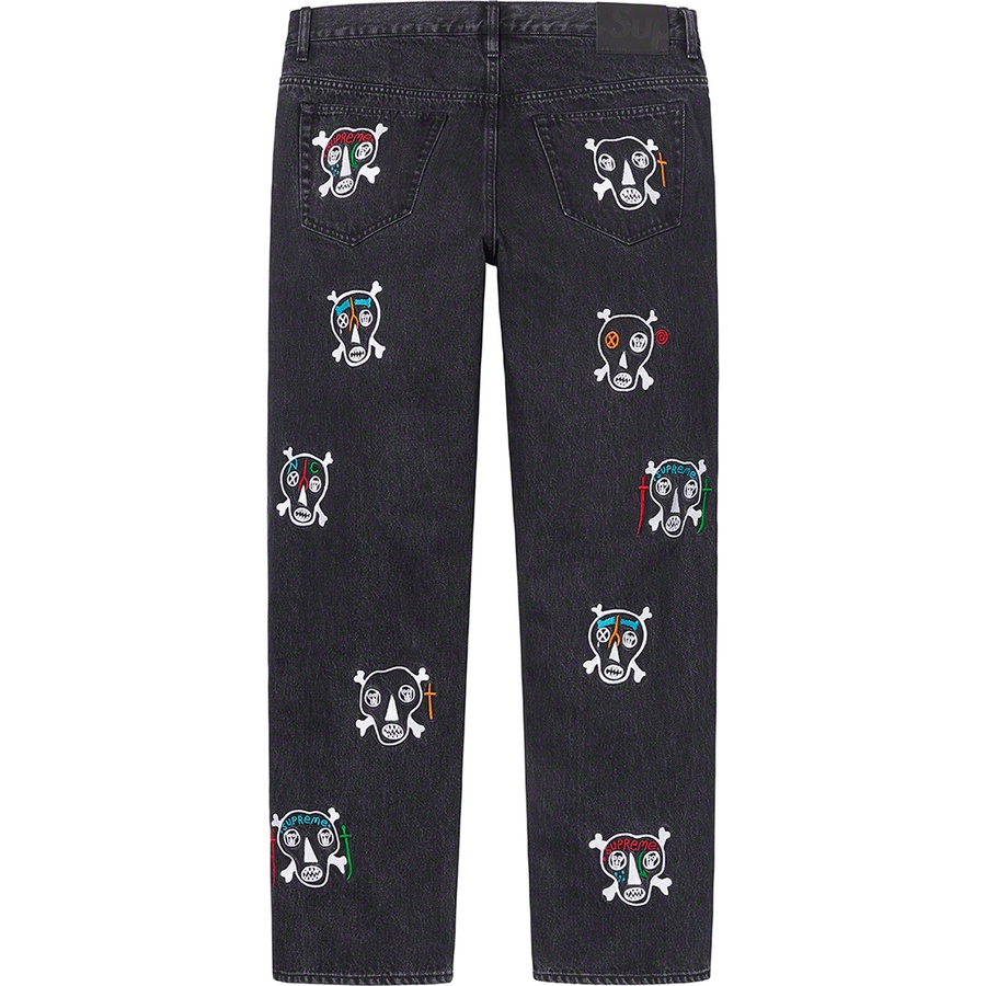 Details on Clayton Patterson Supreme Skulls Embroidered Regular Jean Black from spring summer
                                                    2021 (Price is $198)